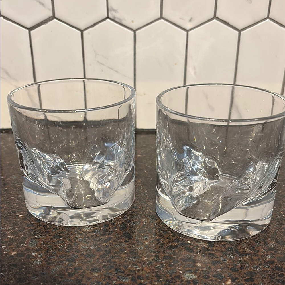 LIITON Yosemite Heavy Crystal Whiskey Glasses Gift Set of 2 - Picture 3 of 5